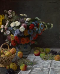 Martwa natura z kwiatami i owocami, 1869